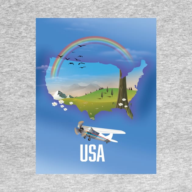 USA Map Travel poster by nickemporium1